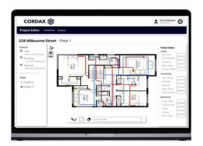 CORDAX Interface on Laptop